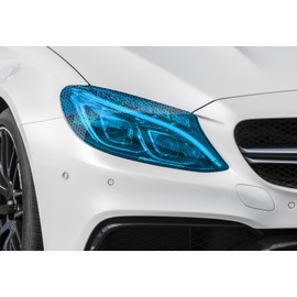 16"x96" Hex Holographic Headlight Tint Matte Medium Smoke Taillight Fog Light Side Marker Transparent Vinyl Film Self Adhesive Free Tool Kit