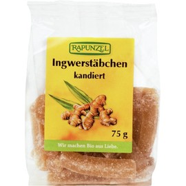 Rapunzel Candied Ginger Sticks Pack of 4 (4 x 75 g) - Organic