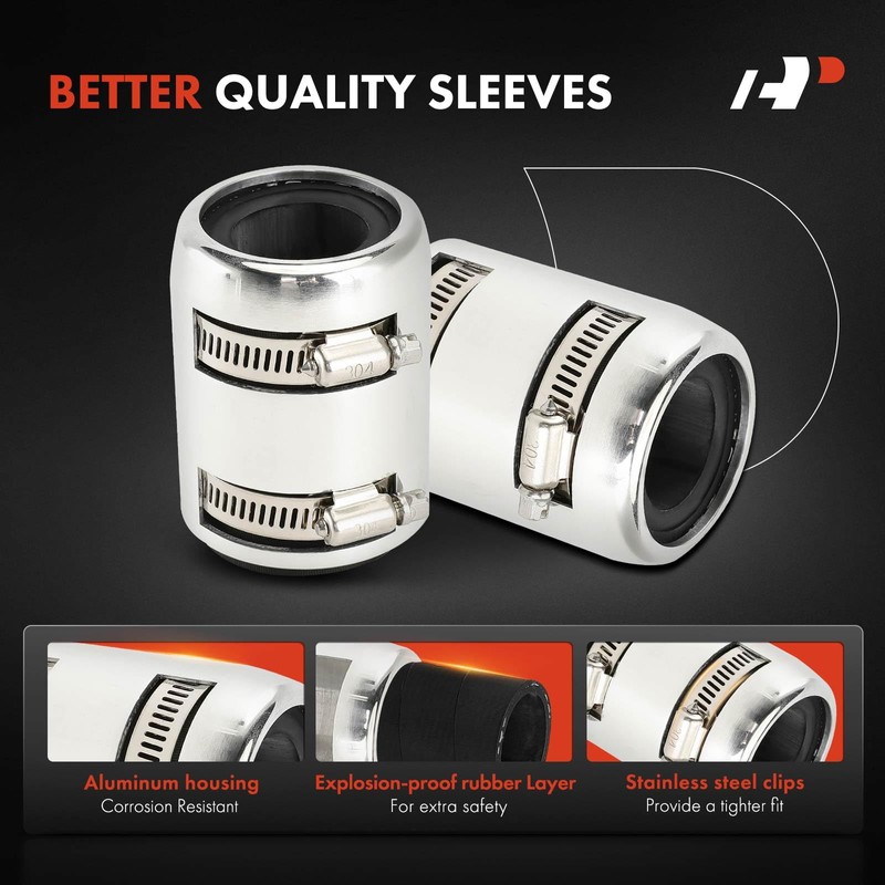 A-Premium 24" Universal Flexible Radiator Hose - Stainless Steel Water