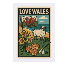 Azeeda 'Liebe Wales' Temporäres Tattoo - Hautfreundlicher & Ungiftiger Abziehbild · Wasserfest (TO00086231)