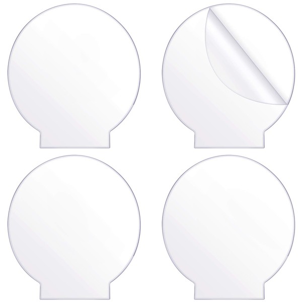 4 Pezzi di Lastre Acriliche Trasparenti Spesse (4 mm) Lastra Acrilica Rotonda Modellata per Base Luminosa a LED, Segnaletica, Progetti di Esposizione Fai-Da-Te, Artigianato