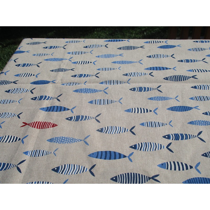 Rectangular Tablecloth 100% Cotton Colourful Fish All Sizes Made in