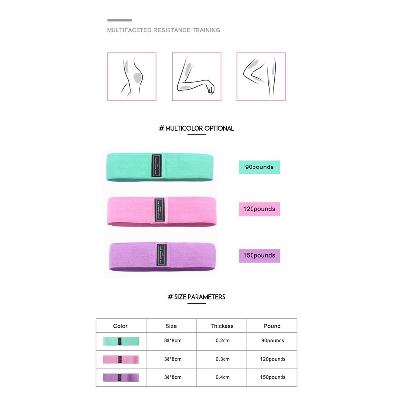 RedSky 3 Booty Resistance Bands with Different Strength for Squats/Glute