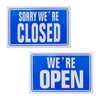 Open Closed Sign Blue Double Sided High Contrast Reversible Shop