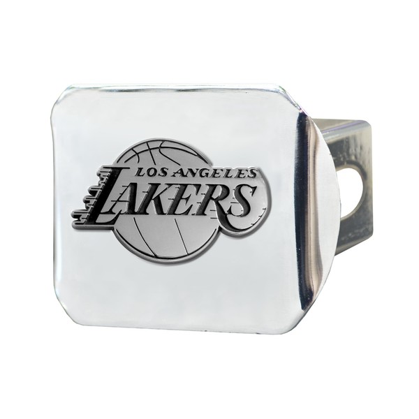 FANMATS 14969 Los Angeles Lakers Chrome Metal Hitch Cover with Chrome Metal 3D Emblem