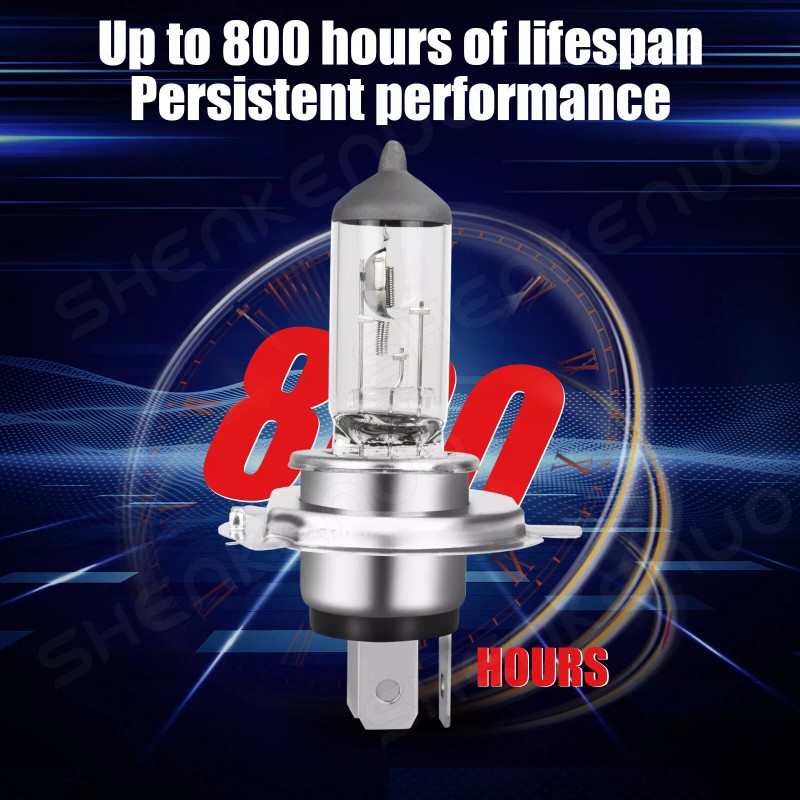 SHENKENUO Pair 7inch Round Light Housing H4 Halogen High/Low Bulbs