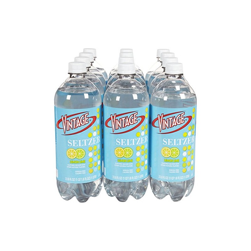 Vintage Seltzer Water - Lemon Lime - 33.8 Oz (Pack