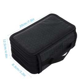 LDHHYH 3 Pack Artist Pencil Case, 72-Slot Pencil Case Organizer, Portable Large Capacity Pencil Pen Case 4 Layers Pencil Bag with Zipper Pencil Wrap for School Office Artist Art Supply, Black