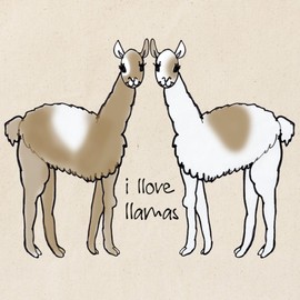 CafePress I Llove Llamas Tote Bag Natural Canvas Tote Bag, Reusable Shopping Bag