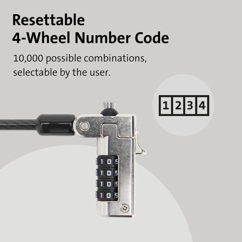 Kensington N17 Dell Laptop Computer Lock, Combination Security Locking Cable