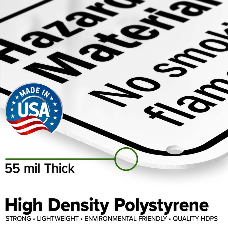 Caution Hazardous Waste Material Only Sign, 18x24 Inches, 55 mil