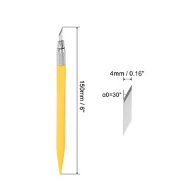 uxcell Art Craft Knife Set, 2pcs Carving Knife with 24pcs Spare Metal Blade for Scrapbooking Stencil Hobby DIY, PVC Plastic Handle, Yellow (2 Set)