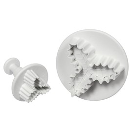 PME HS636 Veined Three Leaf Holly Plunger Cutter, Small and Large, Set of 2, White, Set of 3