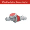 1Set Waterproof Industrial Connector Plug Socket, 5Pin 63A 380V-415V 3P+N+E