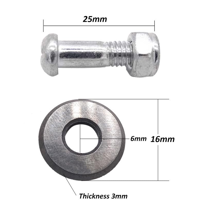Tile Cutting Wheels 16x6x3mm, Alloy Scoring Wheel Cutter Tools Replacement
