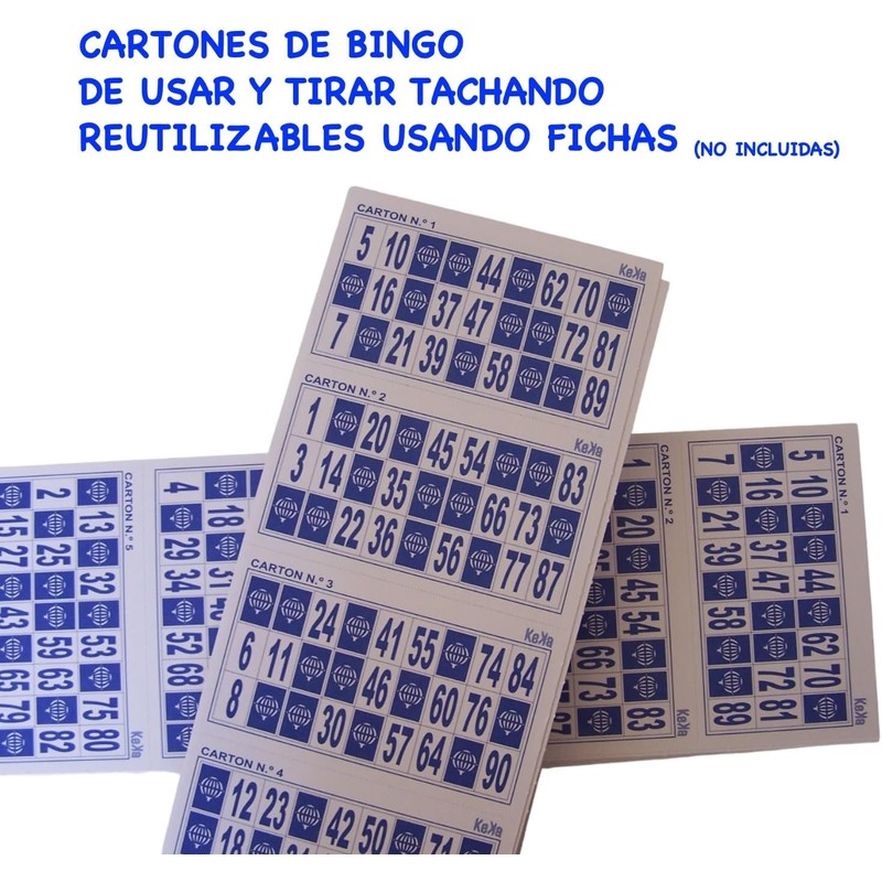 KEKA 300 Cajas de Bingo con 90 Bolas (Azul)
