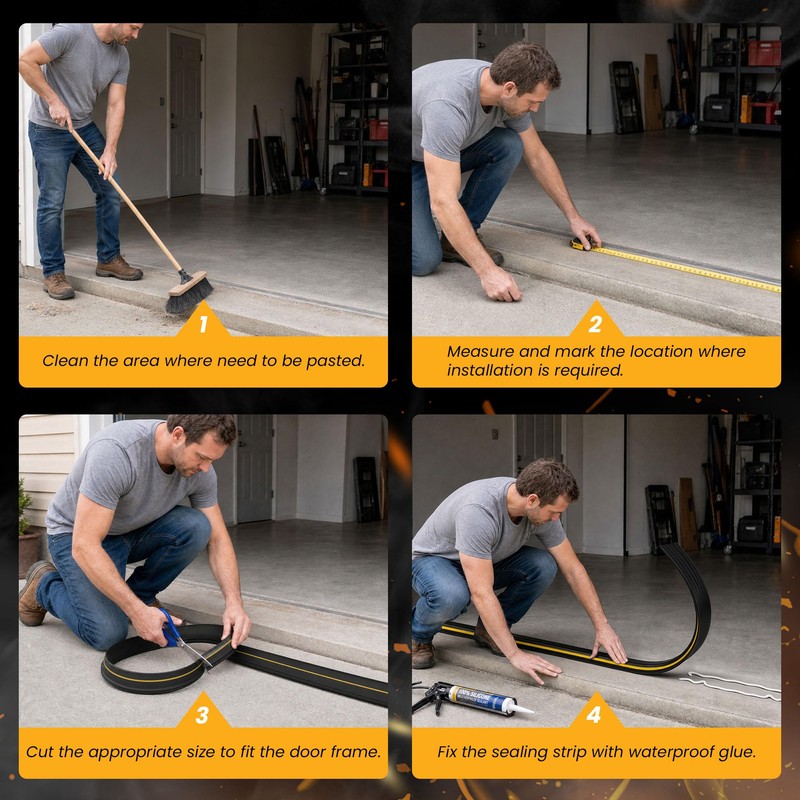 Yunlake Garage Door Threshold Seal Strip, 2 Pack Total 8.3