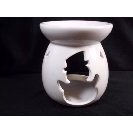 Unbranded White tea light fragrance warmer cut out snowman Christmas NEW