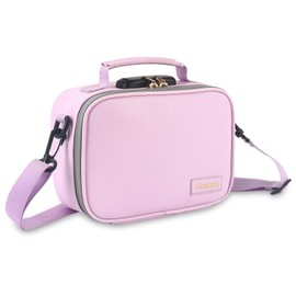 Gosstek PU Leather Smell Proof Bag with Combination Lock, Childproof Smell proof case with Shoulder Strap, Multiple Colors Available. (Pink)