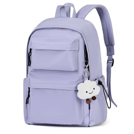 FIORETTO Backpack Womens School Bag Girls Boys, Lightweight Water-Resistant Fits 15.6” Laptop Large Capacity Rucksack with Anti-Theft Pocket, Ideal for School College Commuting Travel Purple