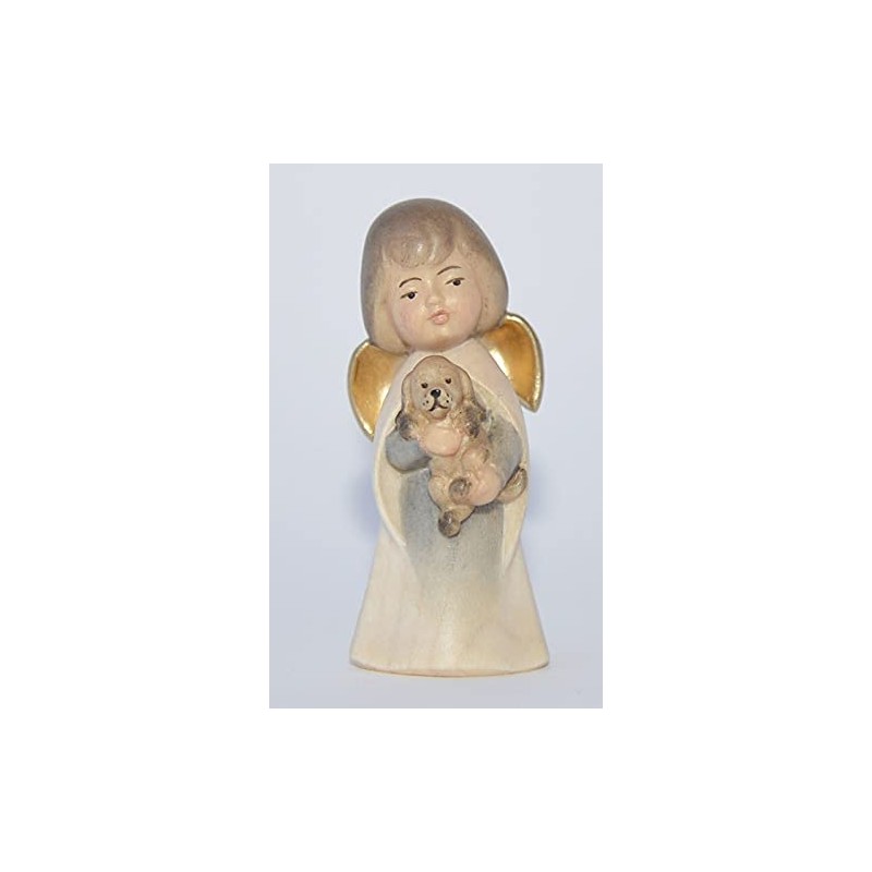 Wooden Angel Maple Painted Approx. 5 cm with Dog