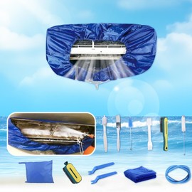 Kikepilm Air Conditioning Deep Cleaning Kit Air Conditioner Cleaning Bag with Water Hose (13 Pieces, Large, Dark Blue)