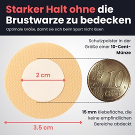 VERY IMPORTANT RUNNER - Nippelpflaster Männer Laufen 35mm - Brustwarzenpflaster Laufen mit Starkem Kleber und Weichem Kern - Nippelpads Männer Sport zum Brustwarzen Abkleben - Einweg (10 Paar)