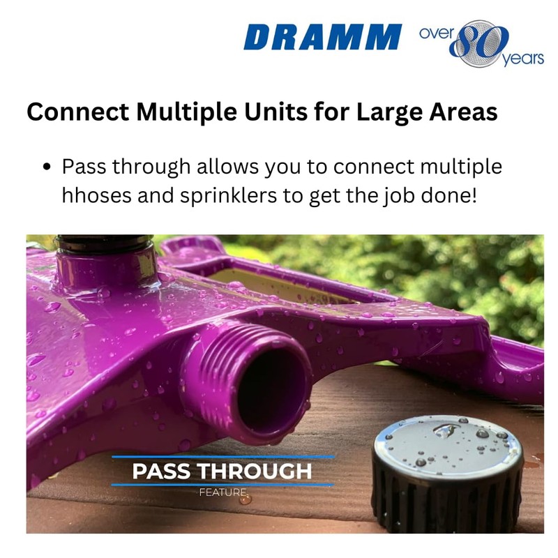 Dramm ColorStorm Gear Drive Sprinkler on Heavy Duty,Durable Metal Base,