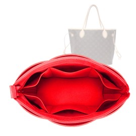 Lckaey Bag Organizer Felt Purse Organizer for Handbag & Tote Organizer insert for Neverfull MM PM BagsY075red-S