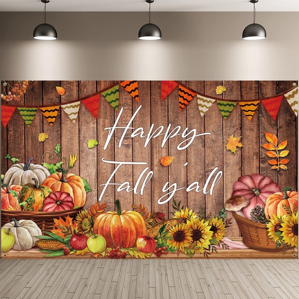 Fall Thanksgiving Party Decorations, Fall Thanksgiving Farmhouse Photography Backdrop Happy