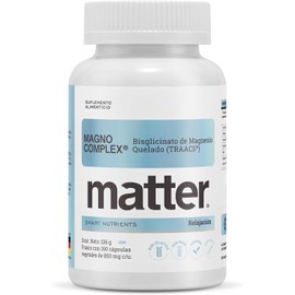 Matter Magno-Complex, Bisglicinato de Magnesio Quelado TRAACS y Óxido de Magnesio, Apoyo al Descanso Profundo y Relajación Muscular, 160 Cápsulas