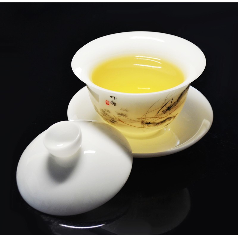 Liang baobao Ice Jade White Porcelain Gaiwan,5oz Teacup Suet-fat Jade