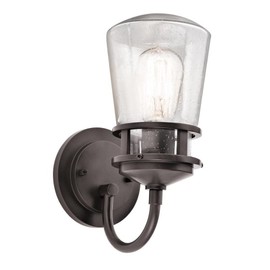 Kichler 49444AZ Lyndon Single Light 11" Outdoor Wall Sconce with Glass Shade