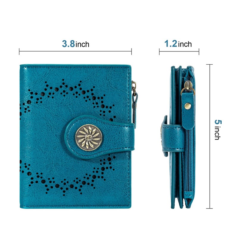 Tipmile Small Wallets Woman Leather Bifold RFID Blocking Card Holder