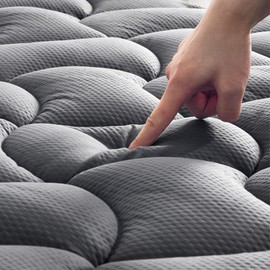 SLEEP ZONE Waterproof Mattress Pad Twin XL for College Dorm, Pillow Top Mattress Cover, Extra Thick, 38 x 80 Inches (Grey, Twin XL)