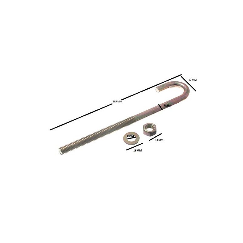 2 x Hook Screws M8 x 160 mm ZY Galvanised