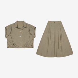 Besti Belly 베스띠벨리 앤틱버튼 셔츠 세트 롱 스커트 BKOAF7512 Bestseller Antique Button Shirt Set Long Skirt BKOAF7512