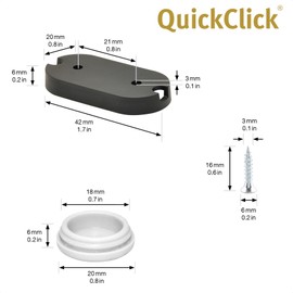 Wagner QuickClick® Chair Glides – Set of 4 for Screwing On; Hyper ', 42x20mm