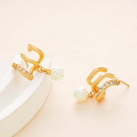 Jenosy 18K Gold-Plated Stud Earrings Women's CZ Gold Earrings with Cubic Zirconia Earrings for Women and Girls, Yellow Gold, Cubic Zirconia