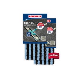 Leifheit Set of 2 Profi XL Outdoor Mop Covers for Very Coarse Dirt, Floor Mop Replacement Cover for Ideal Dirt Absorption Thanks to 2-Fibre System, for Outdoor Use, Rough Tiles and Stone Floors