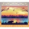 CORFOTO Tropical Jungle Scene Backdrop Fabric 6x4ft Rainforest Wildlife Scenery