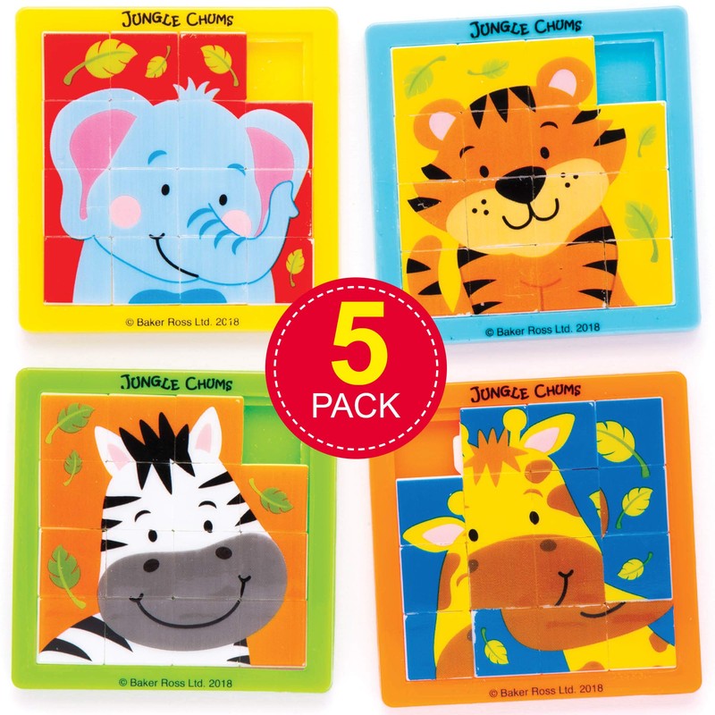 Baker Ross AW748 Jungle Chums Sliding Puzzles (Pack of 5)