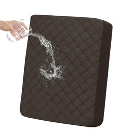 Easy-Going Waterproof Oversized Chair Cushion Covers, Non-Slip Leakproof Sofa Seat Cushion Slipcovers, Quilted and Stretch Furniture Protector for Dogs (1-Piece Oversized Chair Cushion, Chocolate)