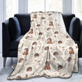 NICEWL Meiya-Design Fleece Blanket Meadow Hedgehog Home Flannel Fleece Soft Warm Plush Throw Blanket for Bed/Couch/Sofa/Office/Camping