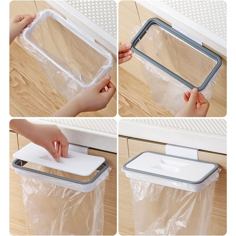 Wooden and Plastic Bin Bag Holder Waste Separator