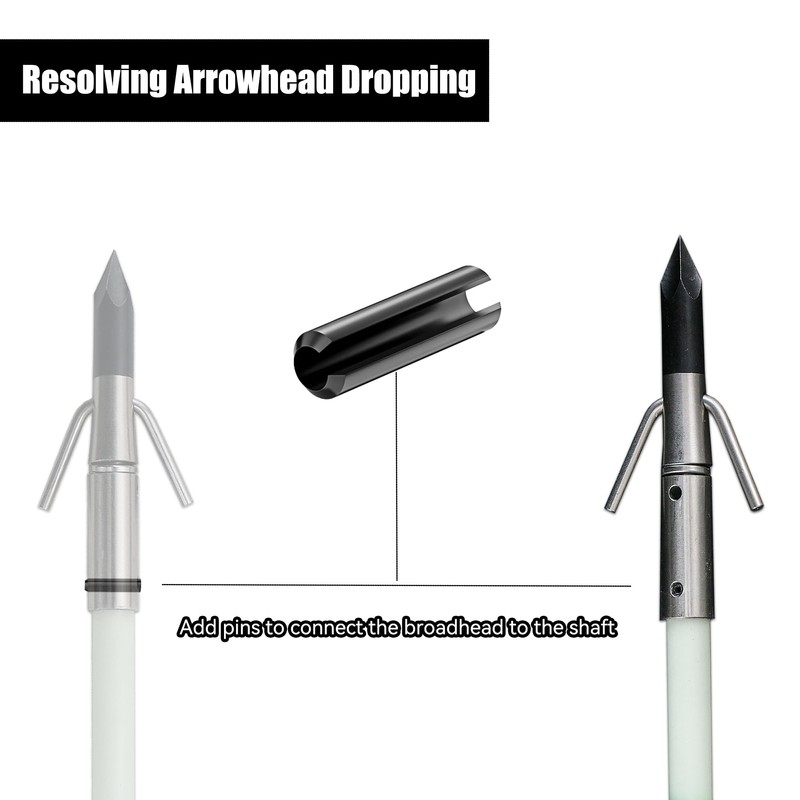 TIGER ARCHERY 34inch Bowfishing Arrows Solid Fiberglass Shaft with Broadhead