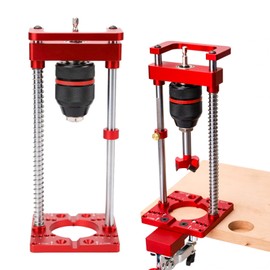 Portable Drill and Press for Drilling, 35mm Hinge Hole Locator Multi Angle Attachment Holder with Keyed Chuck, Stand Drill Attachment for 1/4in 3/8in Drills