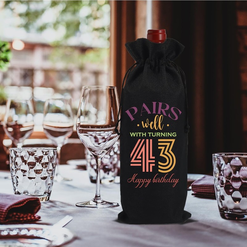 FBCCZEY Funny 43rd Birthday Gifts for Women Men Wine Bag,