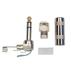 Keen Eye Right Angle Stereo TRS Solder-On 1/4 Inch 6.3mm 90 Degree Stereo Male Jack Plug Connector