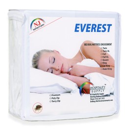 Premium Mattress Encasement Waterproof Breathable Zippered Protector 6 Sided Cover Machine Washable RV Short Queen 60 by 75 inches Fits 12-14 inch Depth